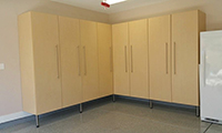 Almost 8' tall maple cabinets, you can fit a lot of stuff in here.