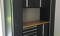 Pro Series grey cabinets. Sometimes the smallest space can have the biggest impact.