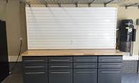 Cabinets, storeWALL and low profile shelving provides a great amount of work space and storage.